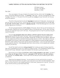 The greeting usually starts with 'dear' and is followed the person's name and then a comma. Friendly Letter Example 7th Grade Letter