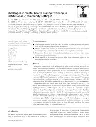 Pdf Challenges In Mental Health Nursing Working In Institutional Or Community Settings