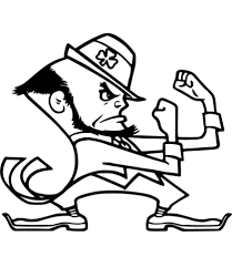 Notre Dame Leprechaun Coloring Page Notre Dame Mascot Fighting Irish Logo Football Coloring Pages