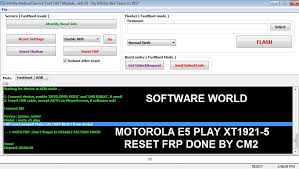 A week ago i decided i wanted to unlock and root my motorola e5 play that. Motorola E5 Play Xt1921 5 Reset Frp Done By Cm2 Dongle Software World