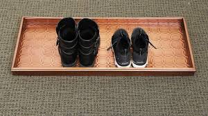 The basic tray is a flat metal platter. Gardener S Supply Company Large Boot Tray