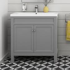grey bathroom furniture, bathroom sink