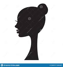 Girl Silhouette With Top Knot Hair Style Stock Vector Illustration Of Femininity Cartoon 156303127