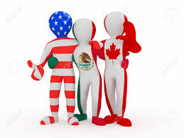 Under the vwp, time spent in canada, mexico, and adjacent islands. Nafta People In Color Of National Flag Of Canada Mexico Usa 3d Stock Photo Picture And Royalty Free Image Image 9916867