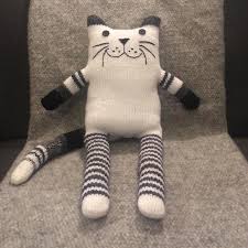 Monochrome Wooly Kitten Available In Our Etsy Store Cat Kitten White Blackandwhite Handmade Giftidea Catcushion Knitted Animals Knitted Toys Sewing Toys