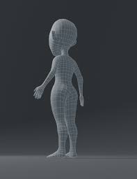 Artstation Female Body Cartoon Base Mesh 3d Model Game Assets Illustration about hand drawn cartoon illustration in retro style. female body cartoon base mesh 3d model