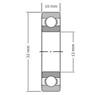 IBB Kogellager 6201 RS (12x32x10mm)