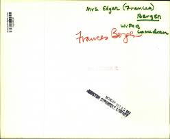 1984 Mrs. Frances Bergen, Wife of Comedian Edgar Bergen