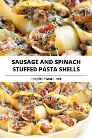 Sausage Stuffed Shells With Spinach Recipe Stuffed Shells Recipe Easy Ground Sausage Recipes Spinach Stuffed Shells