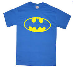 Batman One Color Classic Logo On Light Blue Tshirt Tshirtnow