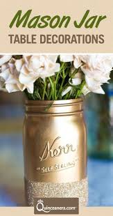 Quinceanera Table Decorations Mason Jar Edition Quinceanera Mason Jar Diy Glitter Mason Jars Jar Diy