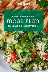 (some dishes, such as puddings, may result in a. Mediterranean Meal Plan To Lower Cholesterol Mediterranean Diet Meal Plan Mediterranean Recipes Heart Healthy Recipes Cholesterol
