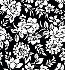 Decorative Seamless Floral Wallpaper Black And White Flowers Floral Wallpaper Floral