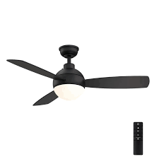 Bring together cooling, lighting and the ease of remote control operation with a ceiling fan with light and remote. Home Decorators Collection Alisio 44 In Led Matte Black Ceiling Fan With Light And Remote Control Yg768a Mbk The Home Depot Black Ceiling Fan Ceiling Fan With Light Fan Light