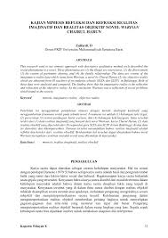 Maybe you would like to learn more about one of these? Pdf Kajian Mimesis Refleksi Dan Refraksi Realitas Imajinatif Dan Realitas Objektif Novel Warisan Chairul Harun