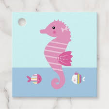 Sugar Reef Pink Seahorse Baby Shower Favor Tag Zazzle Com In 2020 Baby Shower Favor Tags Baby Shower Favors Shower Favors