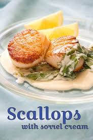 Scallops With Sorrel Cream A La Troisgros Sippitysup Recipe Scallop Recipes Salmon Dishes Healthy Herbs