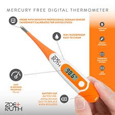 Baby Digital Thermometer Rectal Underarm Oral Best Clinical Fever Medical Thermometers By Zoe Ruth Accurate Waterproof Fast Quick Read
