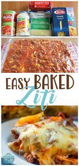 Easy Baked Ziti Recipe Easy Baked Ziti Cooking Recipes Ziti Recipes