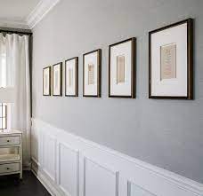Light Grey Grasscloth Wallpaper Above Chair Rail Wainscot Transitional Home Design Wallpaper Living Room Transitional House