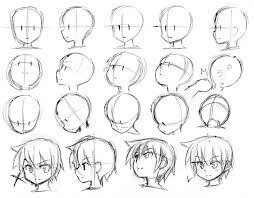 Make two head shapes for the. Drawing Simple Anime Boy Face Drawing