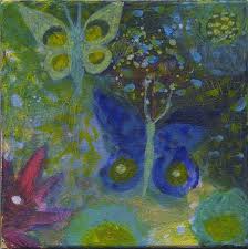 Jardin Aux Papillons Butterfly S Garden Original Painting On Canvas De La Boutique Valeriebelmokhtarart Sur Etsy