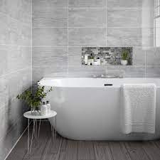 Speaking of gray bathroom tiles, why not try going for concrete? Montserrat Light Grey Tiles 250 X 500mm Per Box Wall Tiles