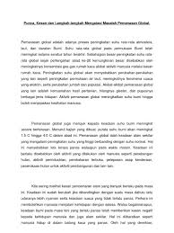 1) mengambil aksi dan langkah nyata. Pemansan Global