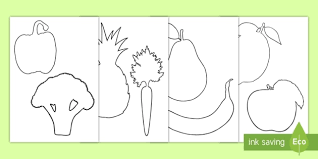Vegetables And Fruit Templates Shadow Puppet Cut Outs
