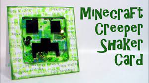 Call out items off the instruction sheet (in random order), and if the guest has the image on their card, they cover it with a marker (pennies and candies work great). Diy Minecraft Inspired Shaker Birthday Card Youtube
