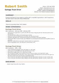 garbage truck driver resume samples