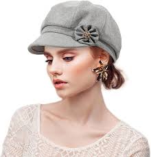 ColorSun Winter Classic Retro Visor Newsboy Cabbie Cap Beret Hats with  Flower Buckle for Woman Ladies, 2grey, One Size : Amazon.in: Clothing &  Accessories
