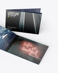 Download Two Landscape Brochures Mockup In Stationery Mockups On Yellow Images Object Mockups PSD Mockup Templates