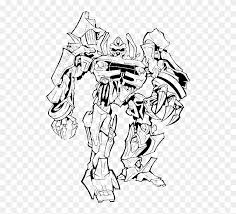 This transformer coloring page shows a big transformer challenging a comparative smaller auto bot. Transformers Will Readily Fight Fierce Coloring Page Transformers Prime Megatron Coloring Pages Free Transparent Png Clipart Images Download