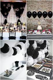 A black candle holder and black glasses plus blush candles and white pearls. Beautiful Black And White Party Ideas White Party Decorations Black And White Party Decorations Black White Parties