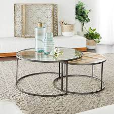 Inspired by industrial carts from a bygone era, our firstime and co.® factory cart coffee table will take your interior to a new level of repurposed style. Harper Willow Large Contemporary Metal Glass Wood Nesting Round Coffee Tables Set Of 2 44391 At Tractor Supply Co