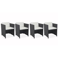 Découvrez vite les promotions fauteuil oeuf resine tressee ! Lot De 4 Fauteuils De Jardinen Resine Tressee Avec Coussins Biarritz