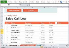Sales Call Log Organizer For Excel