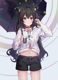 Katana red eyes sword long hair dark hair dress ring black background warrior. Red Eyes Doroshi Anime 2d Anime Girls Animal Ears Cat Ears Umbrella Black Hair Twintails Shorts 3009x4116 Wallpaper Wallhaven Cc