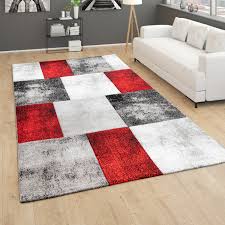 Dieser weiche teppich ist in dieser teppich ist fleckbeständig, pflegeleicht und wird dir sicher lange freude machen. Perspections Teppich Wohnzimmer Kurzflor 3d Effekt Modernes Rauten Karo Muster Grau Rot Weiss Wayfair De