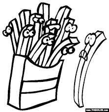 Collection of french fries coloring page (12). E102 Food Coloring Pages