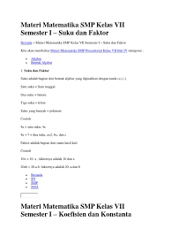 April (43) maret (39) februari (131) januari (37) 2020 (1129) november (1) oktober (63. Materi Matematika Smp Kelas Vii Semester I