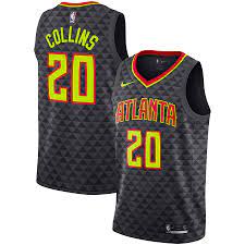 His jersey number is 20. Men S Atlanta Hawks John Collins Nike Black Replica Swingman Jersey Icon Edition