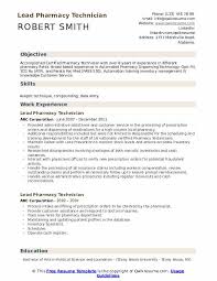 Lead Pharmacy Technician Resume Samples Qwikresume