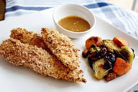 They're the perfect recipe to put together in no time! Baked Panko Crusted Chicken Strips With Apricot Dijon Mustard Dip Steele House Kitchen
