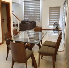 Geometric round glass dining table: Our Home 6 Seater Tempered Glass Dining Table Set Furniture Home Living Furniture Tables Sets On Carousell