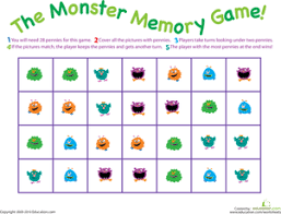 Soumya hegde, consultant geriatric psychiatrist, bangalore says, caregivers need to keep in mind the person's interest and familiarity with something before making a care plan including activities that can provide. Monster Memory Game Worksheet Education Com