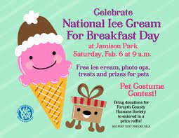 Surprisingly, this holiday was invented in new york in the middle of the winter. City Of Winston Salem Nc On Twitter Ice Cream For Breakfast Day On Sat Feb 6 At 9 Am At Jamison Park 285 Meadowlark Drive Free Ice Cream Photo Ops Pet Treats And