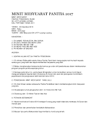 Minit Mesyuarat Panitia 2017