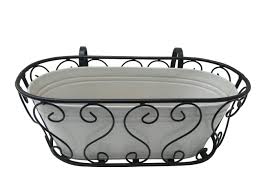 Railing planter box, deck railing planters, balcony planter, balcony planter hanging, deck rail planter box, flower planter box, outdoor box. Green Gardenia Wrought Iron Railing Planter Window Box Planter With Pot White Standard Buy Online In Bosnia And Herzegovina At Bosnia Desertcart Com Productid 64782770